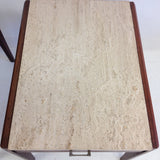 Pair of Travertine End Tables