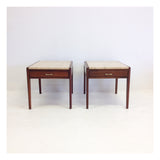 Pair of Travertine End Tables