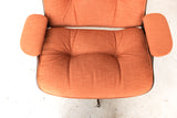 Orange Selig Lounge Chair and Ottoman