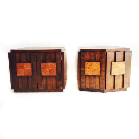 Pair of Mid Century Modern Brutalist End Tables