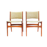 Pair of Danish Teak Upholstered Back Chairs