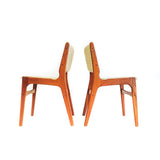 Pair of Danish Teak Upholstered Back Chairs