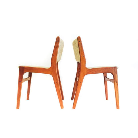 Pair of Danish Teak Upholstered Back Chairs