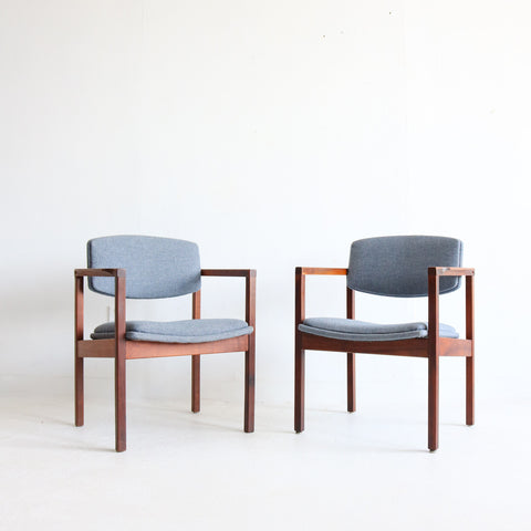 Pair Walnut Occasional Chairs
