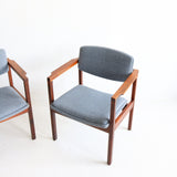 Pair Walnut Occasional Chairs