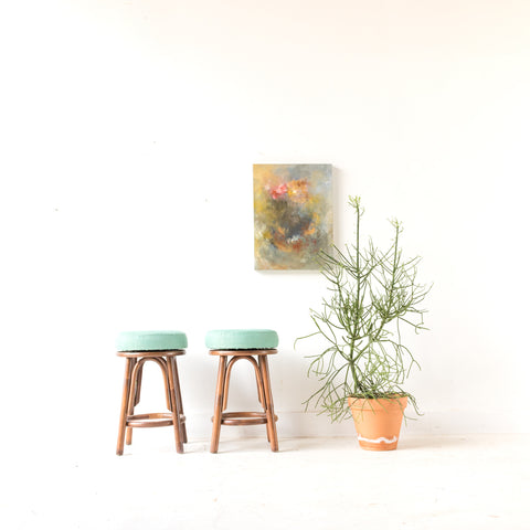 Pair of Rattan Bar Stools