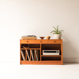 Sliding Teak Desk/Media Center