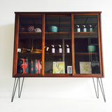 Mid Century Walnut Curio Cabinet