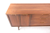Mid Century Modern Sideboard with Brass Pulls - A