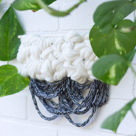 Small Black + White Woven Wall Hanging