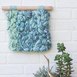 Blue + Green Square Woven Wall Hanging