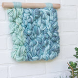 Blue + Green Square Woven Wall Hanging