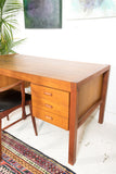 Danish Teak Desk with Finished Back