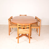 Danish Teak Round Dining Table with 2 Leaves