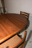 Danish Teak Round Dining Table with 2 Leaves