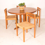 Danish Teak Round Dining Table with 2 Leaves