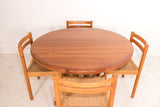 Danish Teak Round Dining Table with 2 Leaves