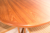 Danish Teak Round Dining Table with 2 Leaves