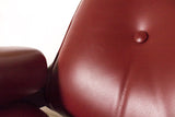 Red Leather Eames Style Lounge Chair and Ottoman
