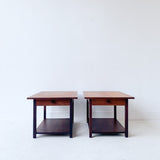 Pair of Teak and Rosewood End Tables