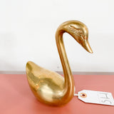 Pair of Vintage Brass Swans