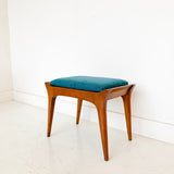 Mid Century Modern Drexel Stool with New Upholstery