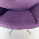 Mid Century Modern High Back Lounge/Swivel Chair with New Purple Upholstery