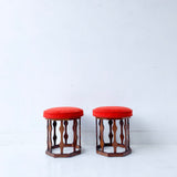 Pair of Foster McDavid Stools with New Upholstery