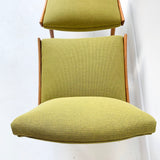 Pair of Mid Century Modern Lounge Chairs with New Avocado Green Upholstery