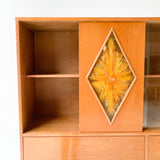 Mid Century Modern Curio Cabinet/Bar with Sliding Doors