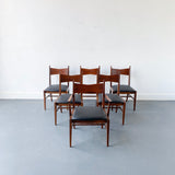Set of 6 Lane Tuxedo Dining Chairs