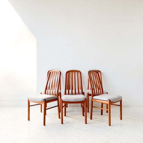 Set of 6 Teak High Back Dining Chairs