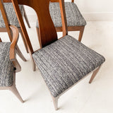 Set of 6 Walnut Dining Chairs with New Upholstery