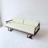 Mid Century Sofa with New Green Upholstery