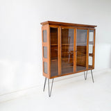 Mid Century Modern Sculpted Glass Curio Cabinet