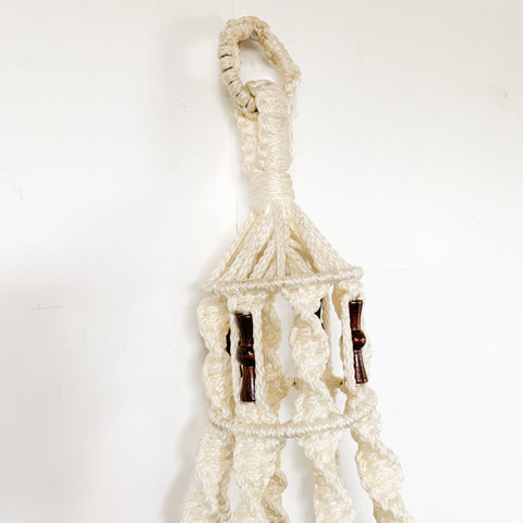 large vintage macrame plant hanger Vintage Double Macrame Plant Hanger – Atomic Furnishing & Design