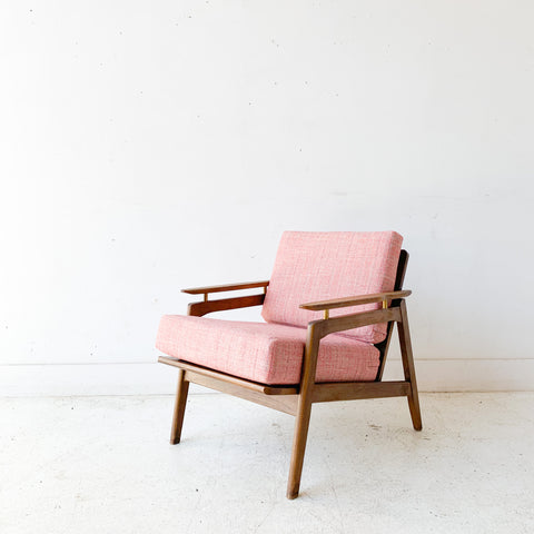 Lounge Chair with New Pink Upholstery