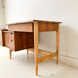 Mid Century Modern Mainline for Hooker Desk with New Solid Walnut Top