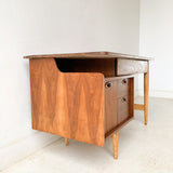 Mid Century Modern Mainline for Hooker Desk with New Solid Walnut Top