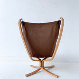 Mid Century Modern Falcon Chair with Original Leather