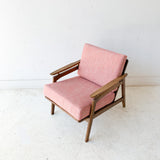 Lounge Chair with New Pink Upholstery