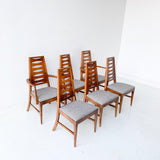 Set of 6 Mid Century Dining Chairs with New Upholstery