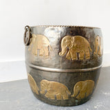 Vintage Brass Elephant Basket