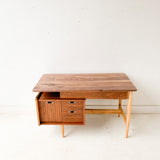 Mid Century Modern Mainline for Hooker Desk with New Solid Walnut Top