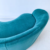 Curved Sofa made in Sweden with New Sea Green Upholstery