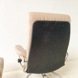Beige Ekornes Chair and Ottoman