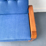 Vintage Bentwood Teak Settee with New Upholstery