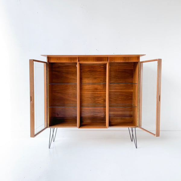 Mid Century Modern Walnut Curio Cabinet – Atomic Furnishing & Design