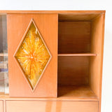 Mid Century Modern Curio Cabinet/Bar with Sliding Doors