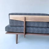 Black Walnut Platform Sofa with Charcoal Upholstery by atomic